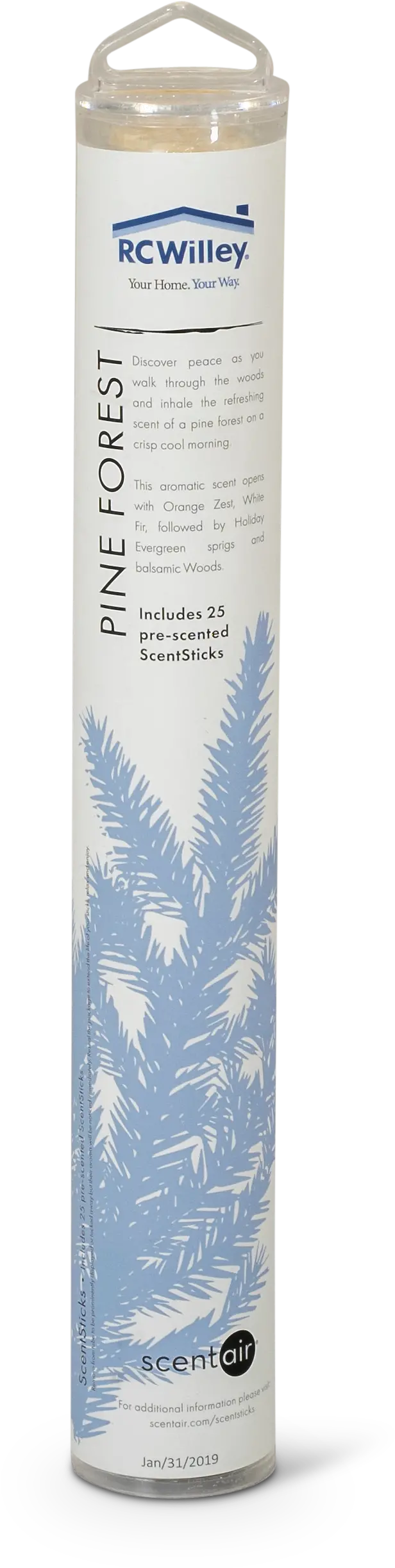 Pine Forest 25 Piece Pre-Scented Sticks with Vase-1