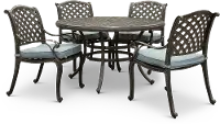 Macan 5 Piece Gray Round Patio Dining Set