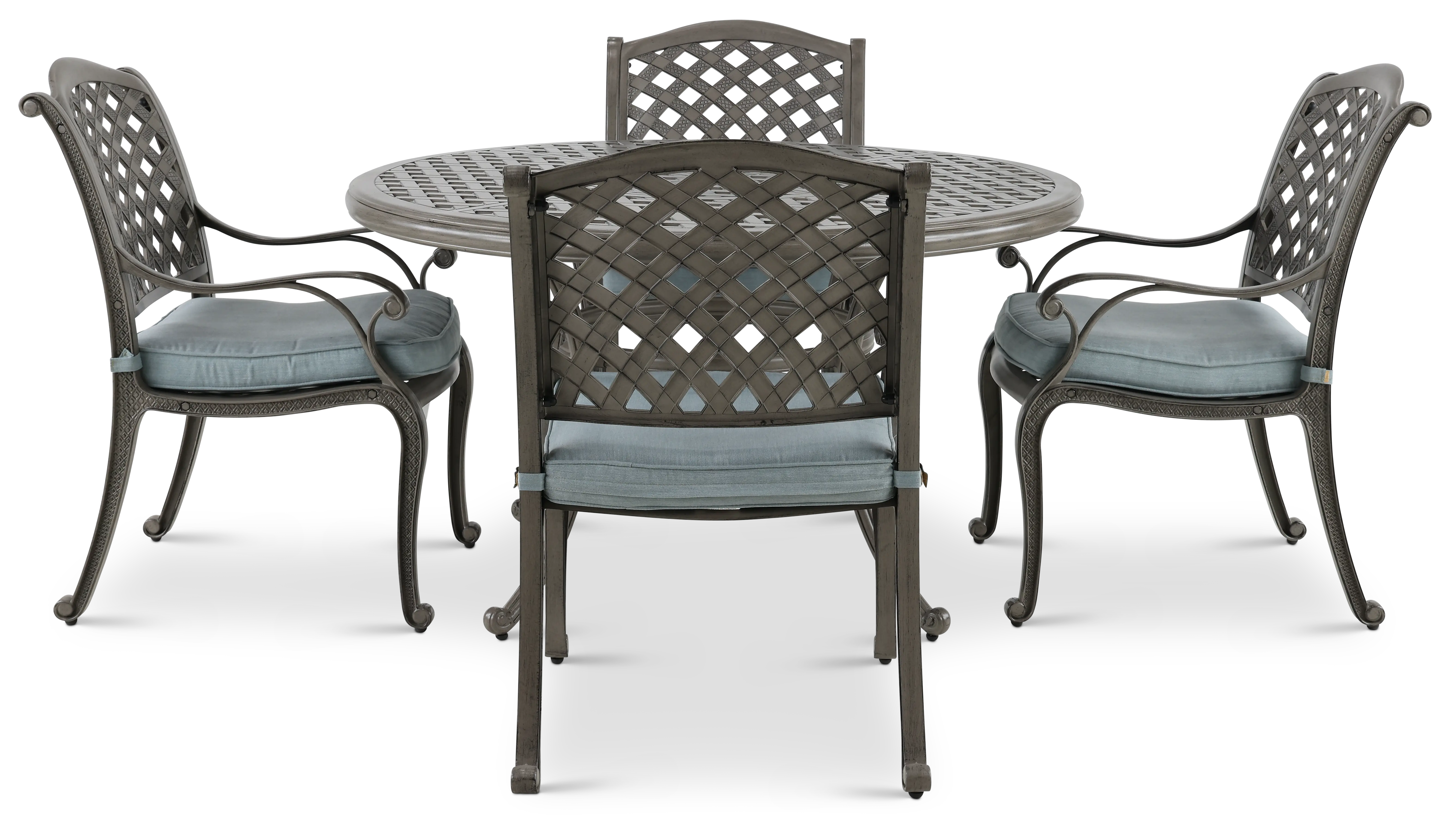 Macan 5 Piece Gray Round Patio Dining Set-4
