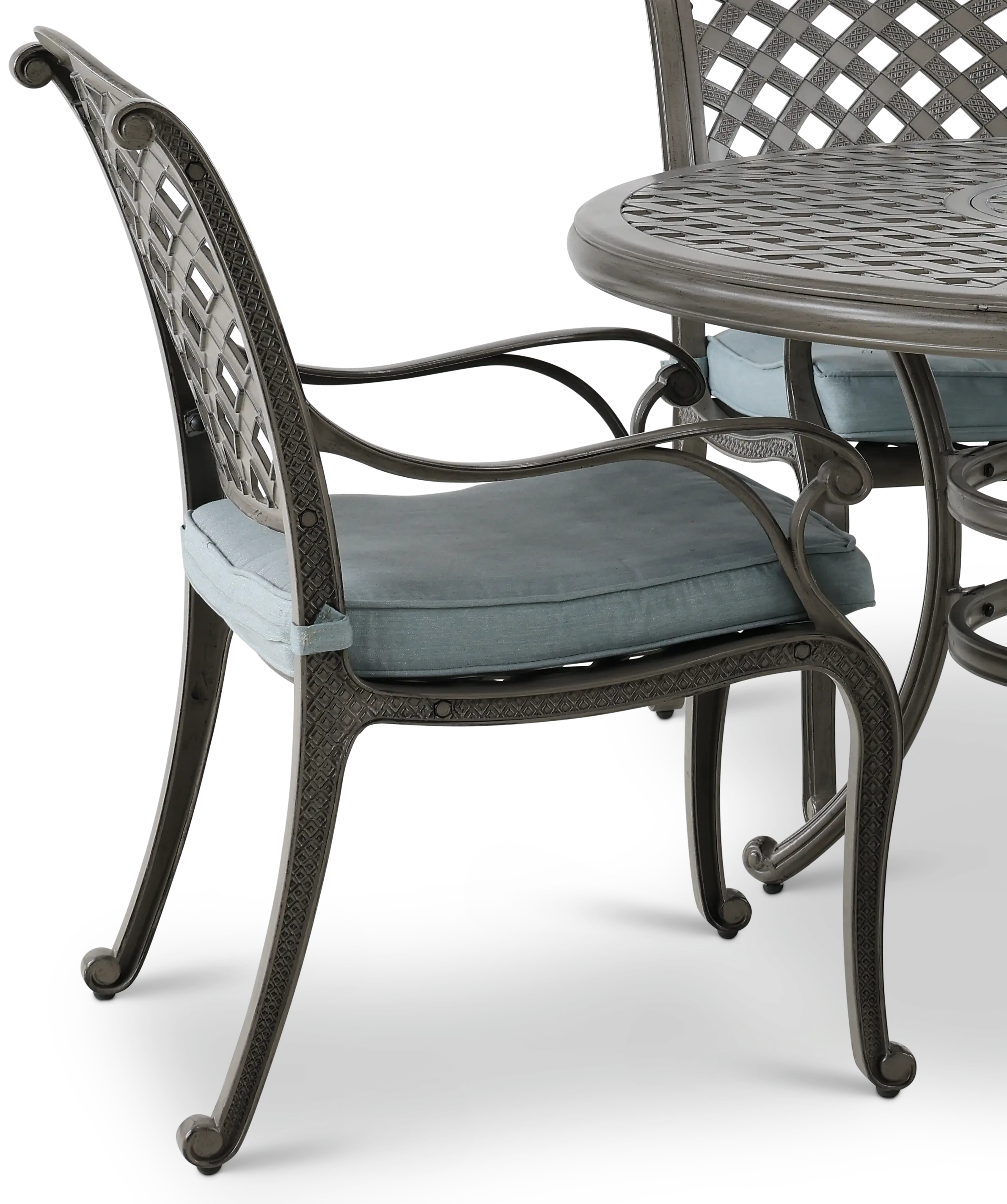 Macan 5 Piece Gray Round Patio Dining Set-5