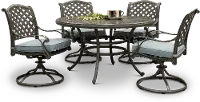 Macan Gray and Blue 5 Piece Patio Dining Set