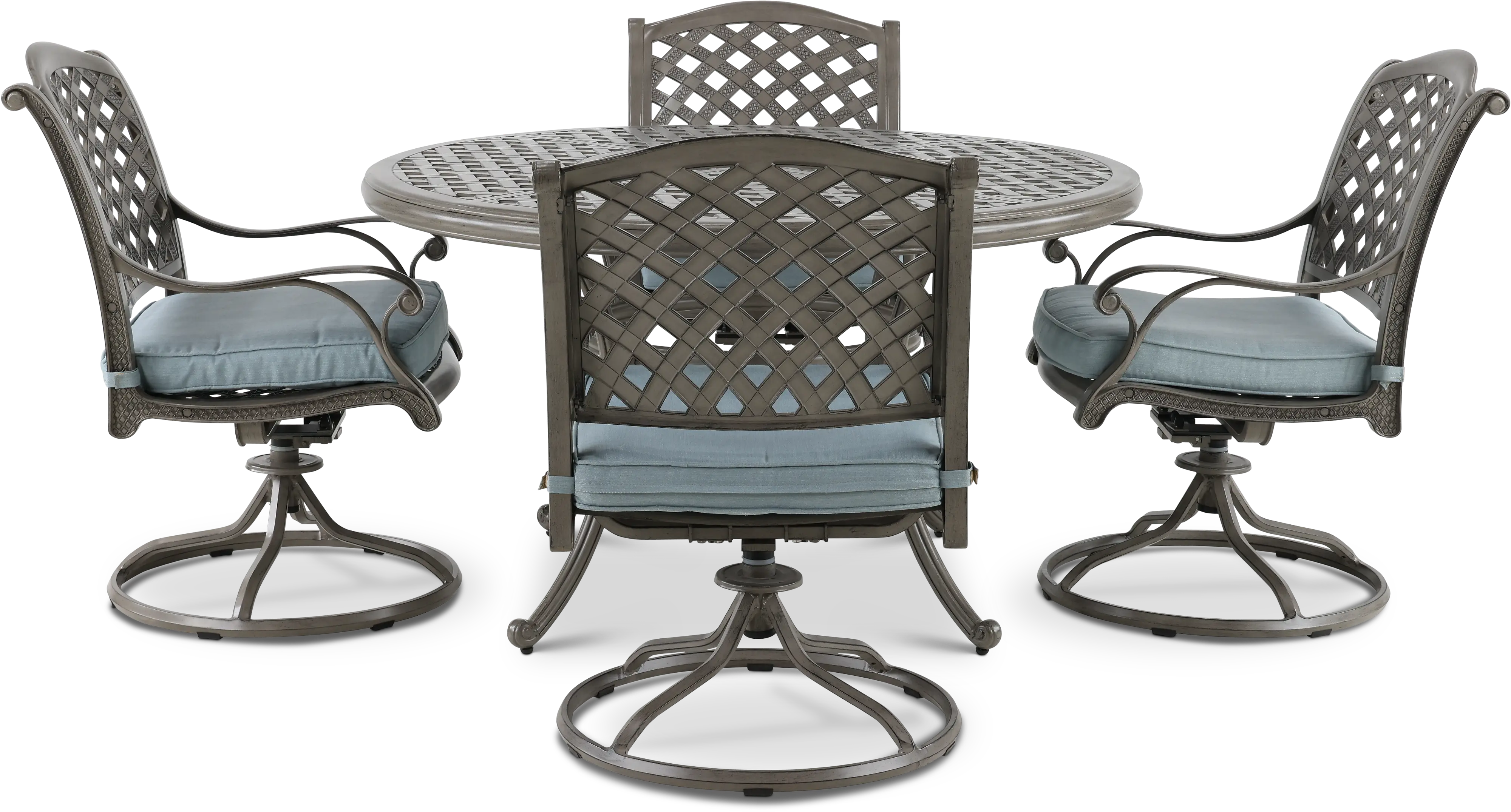 Macan Gray and Blue 5 Piece Patio Dining Set-3