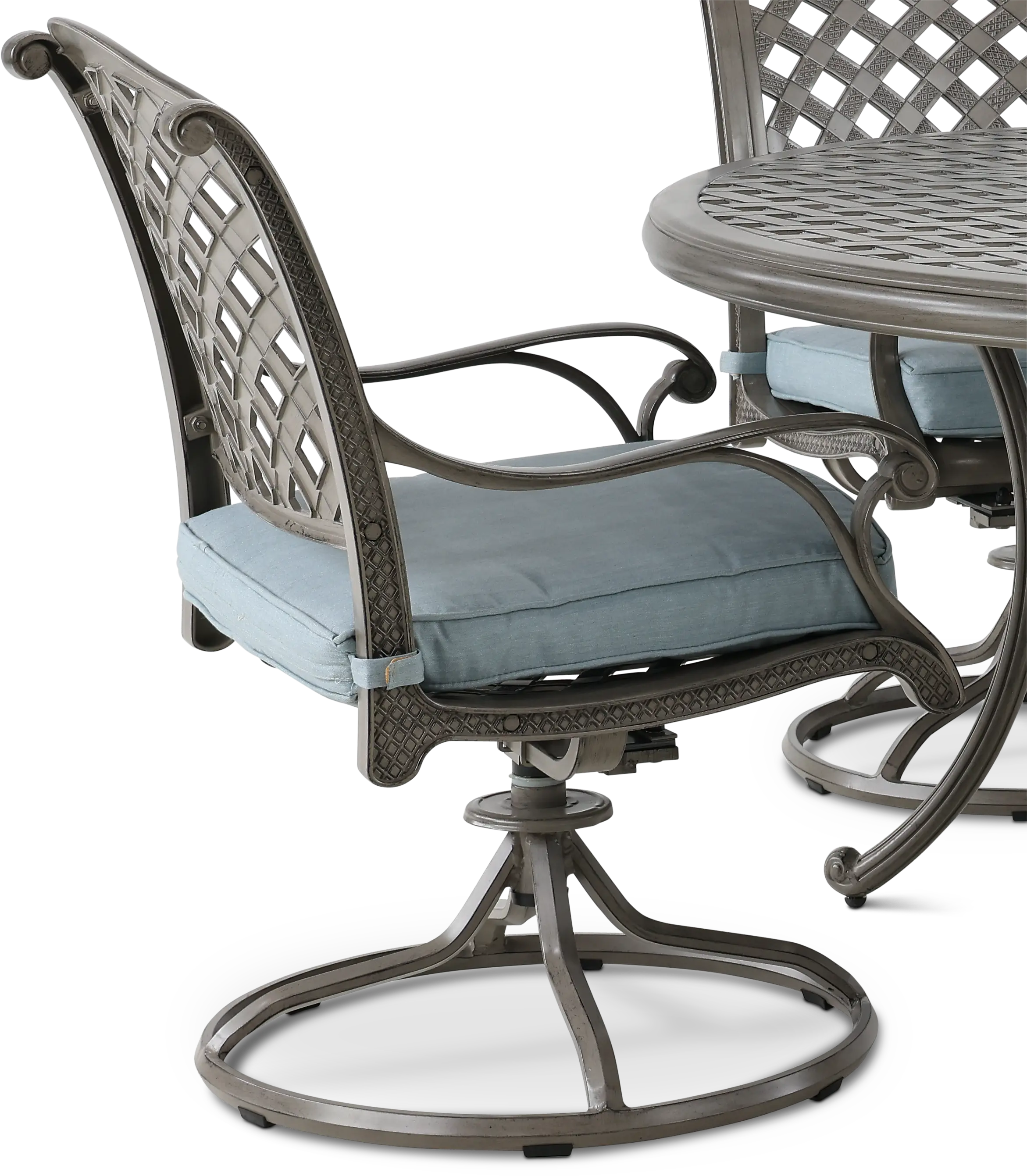 Macan Gray and Blue 5 Piece Patio Dining Set-4