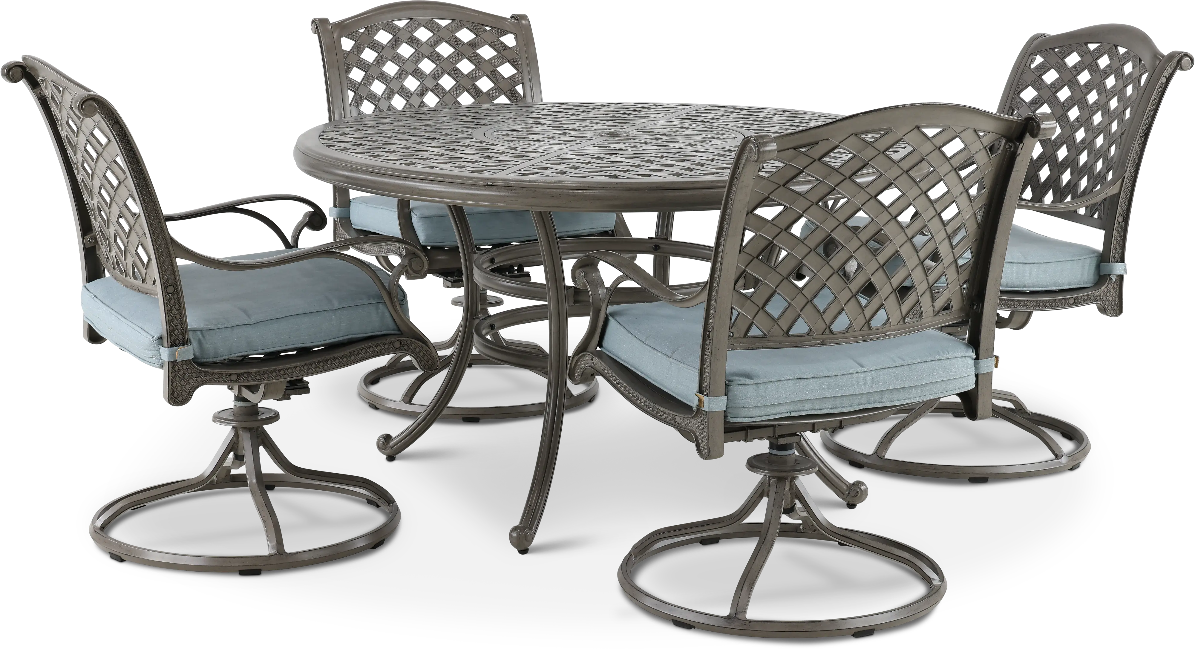 Macan Gray and Blue 5 Piece Patio Dining Set-5