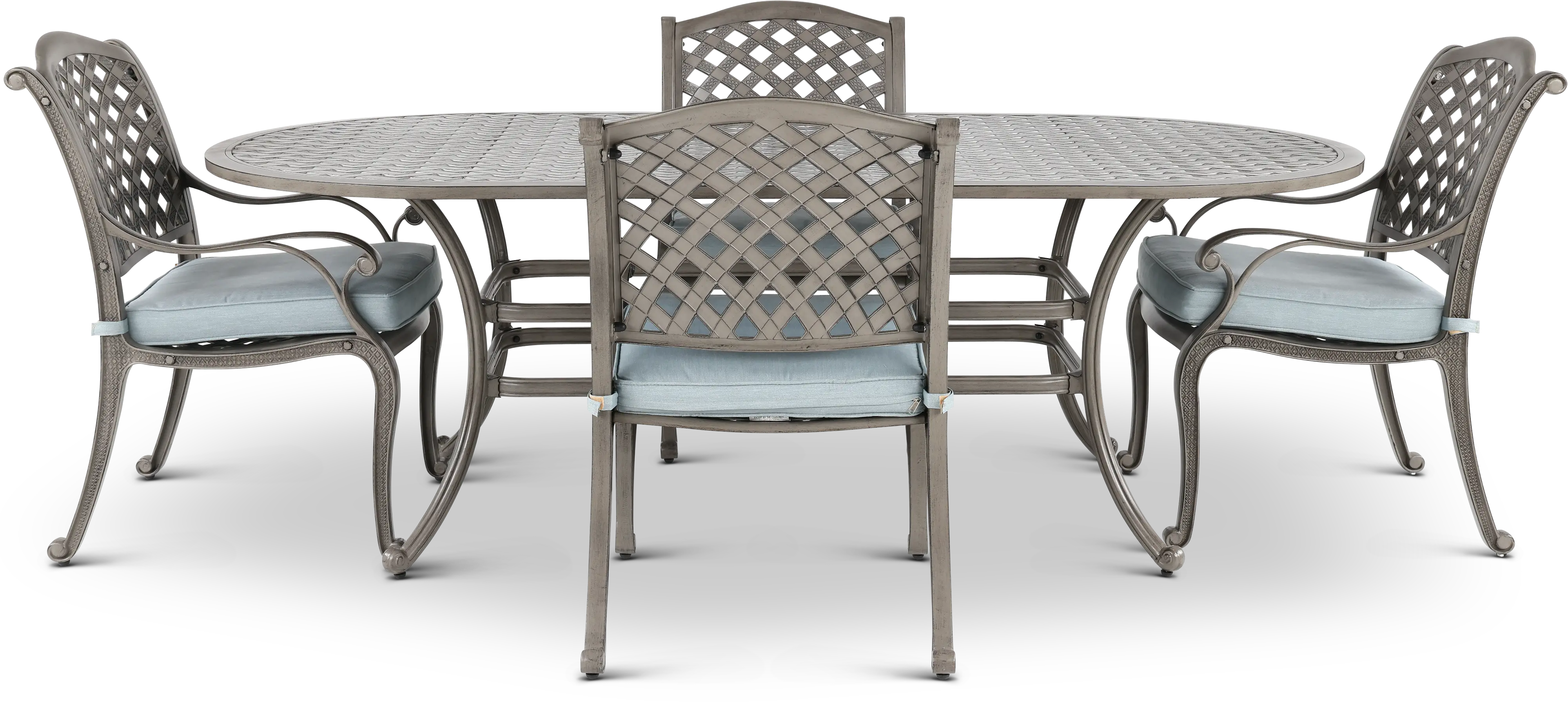 Macan Gray Metal 5 Piece Outdoor Dining Set-4