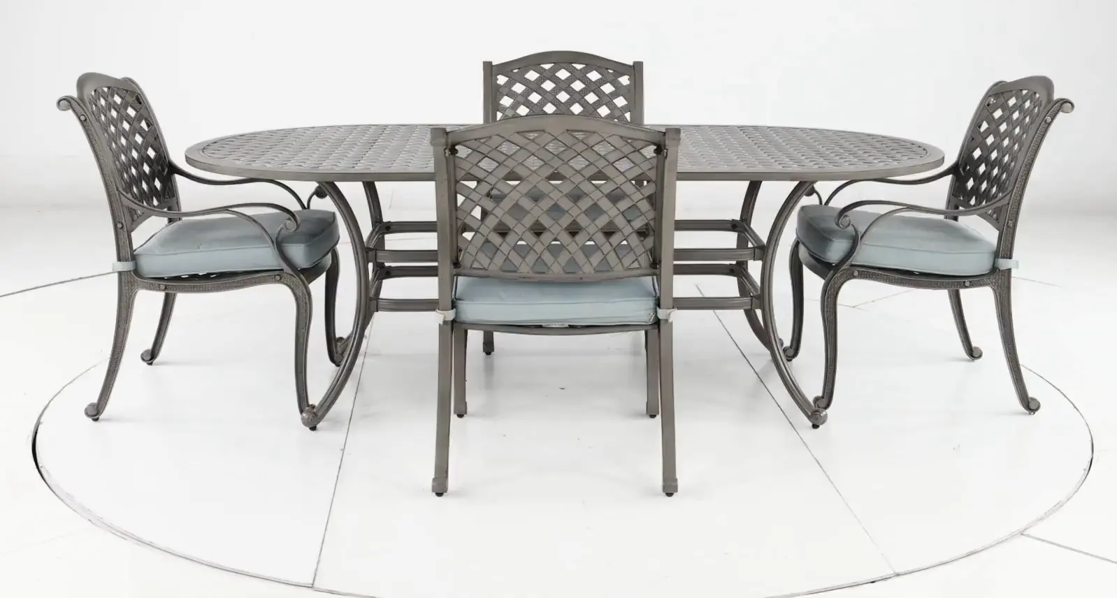 Macan Gray Metal 5 Piece Outdoor Dining Set-5