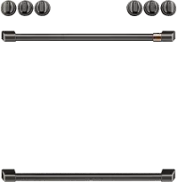 CXFCHHKPMBT Café Electric Range Handle (2) and Knob Kit (6) in Brushed Black