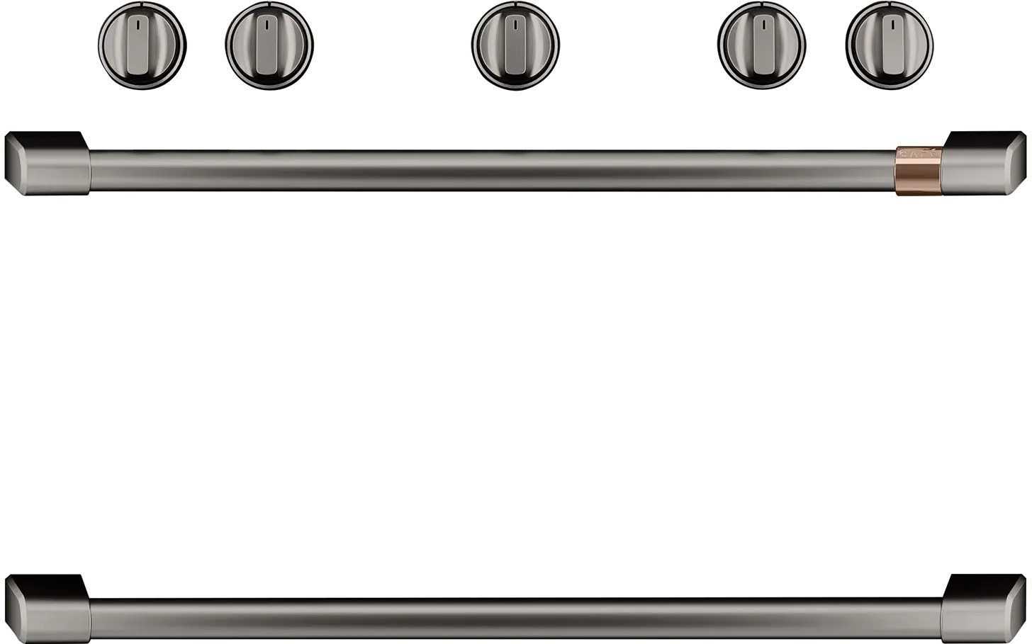 CXFSGHKPMBT Café Gas Range 2 Handle and 6 Knob Kit in Brushed Black-1