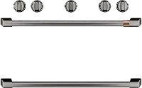 CXFSGHKPMBT Café Gas Range 2 Handle and 6 Knob Kit in Brushed Black