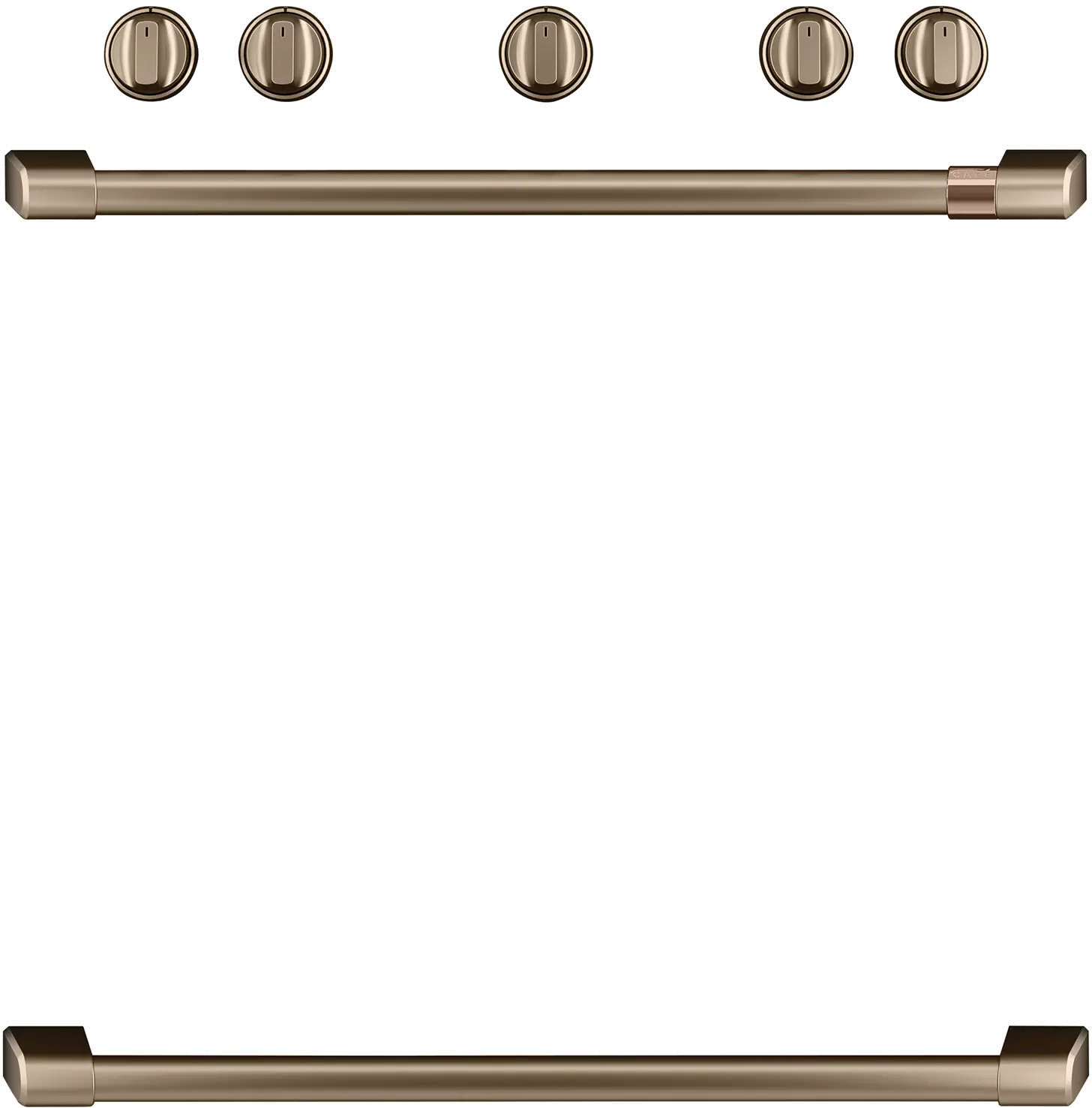 CXFSGHKPMBZ Café Gas Range 2 Handle and 6 Knob Kit in Brushed Bronze-1