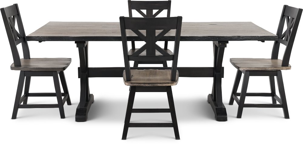 Orlando Sand and Black 5 Piece Dining Set