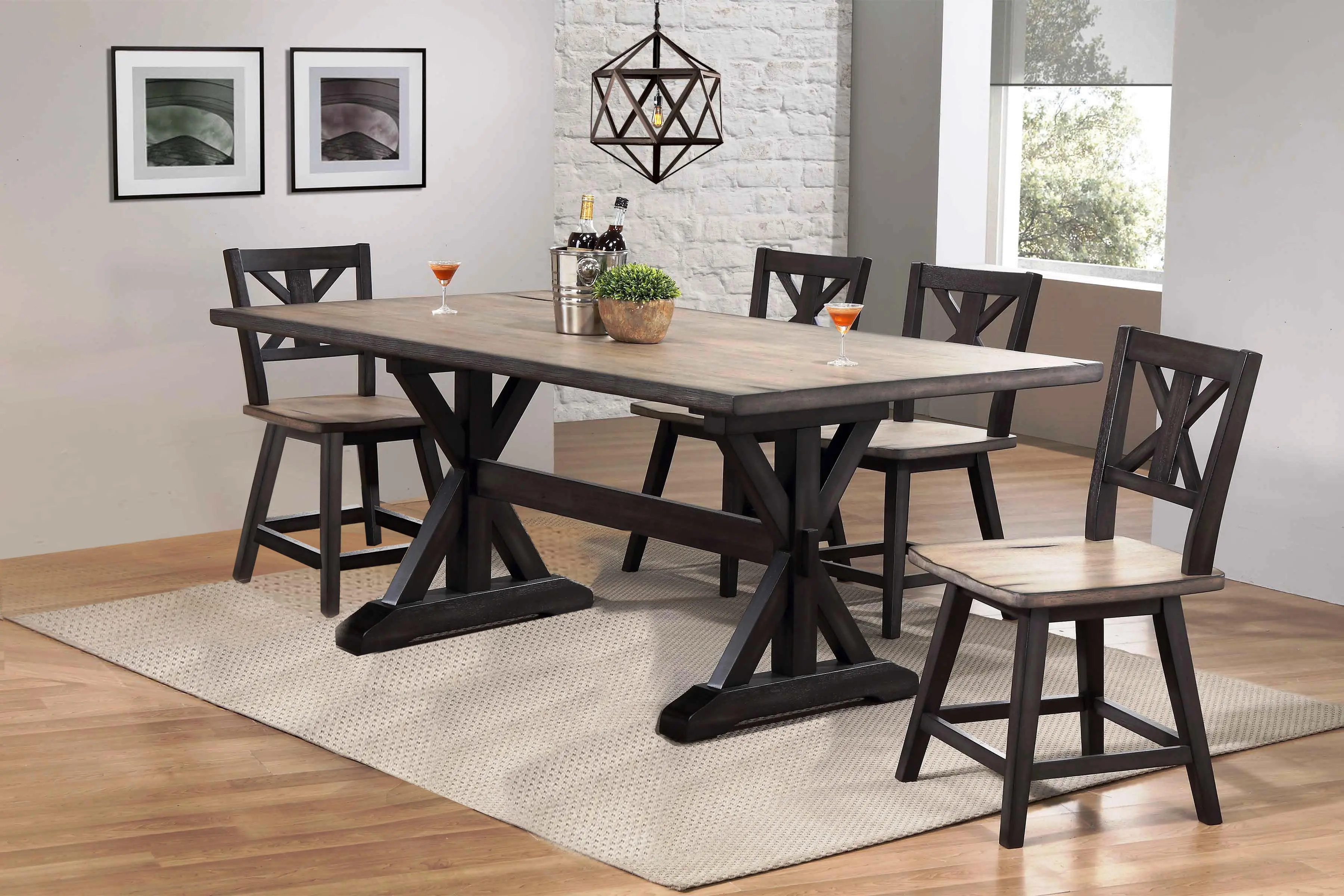 Orlando Sand and Black 5 Piece Dining Set-2