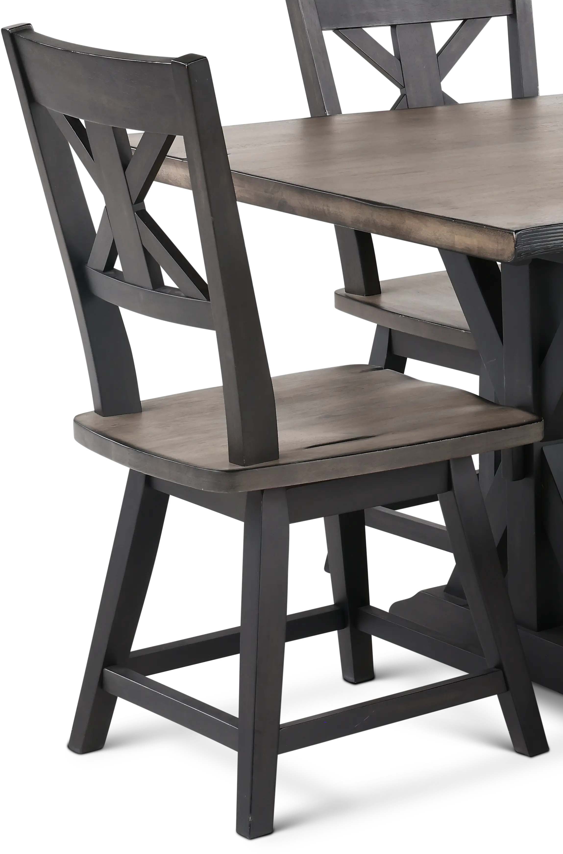 Orlando Farmhouse Sand and Black 6 Piece Dining Set with Bench-6