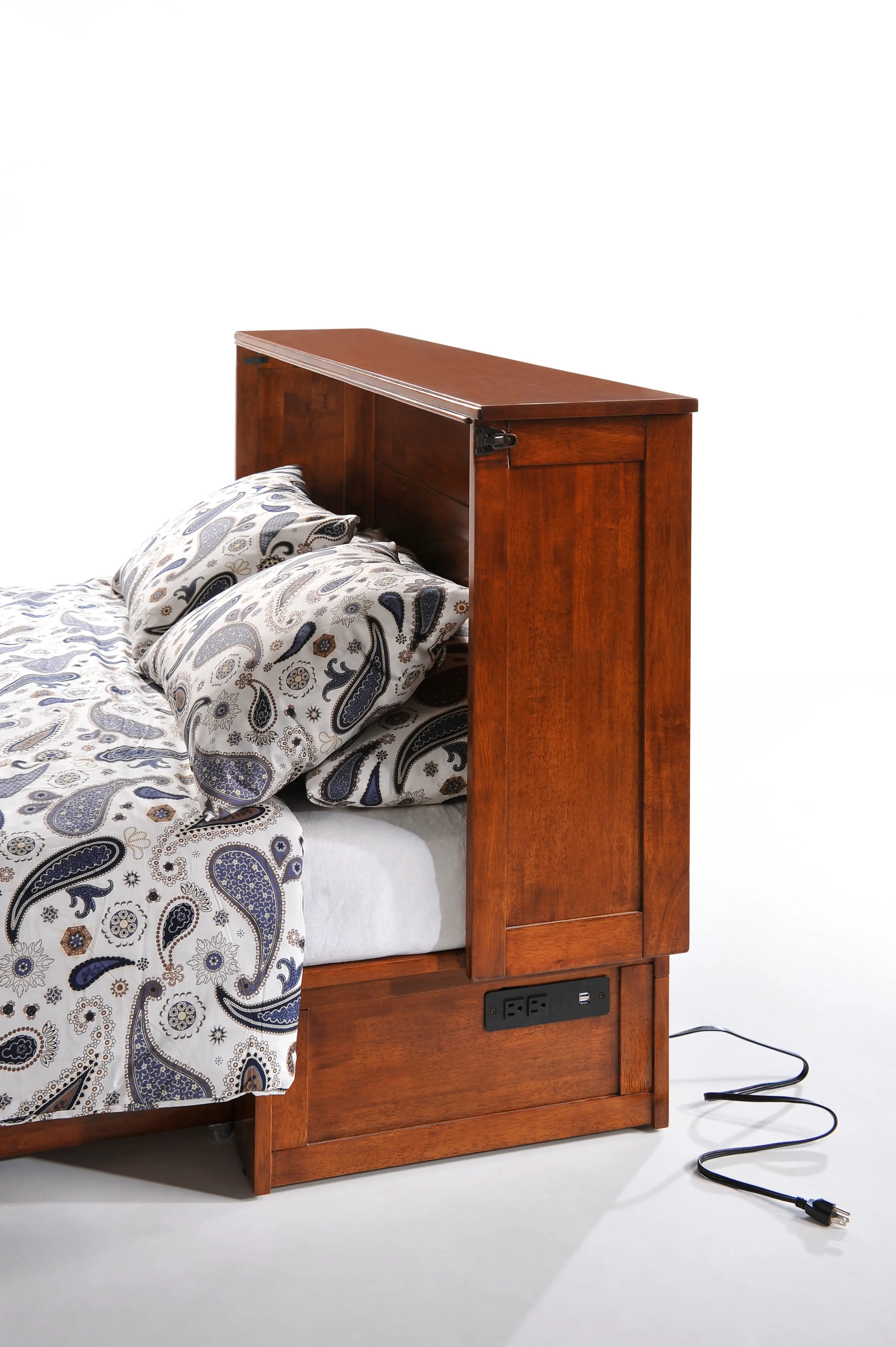Clover Cherry Brown Queen Murphy Bed-3