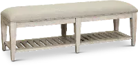 824-BR47 Heartland Antique White Upholstered Bed Bench
