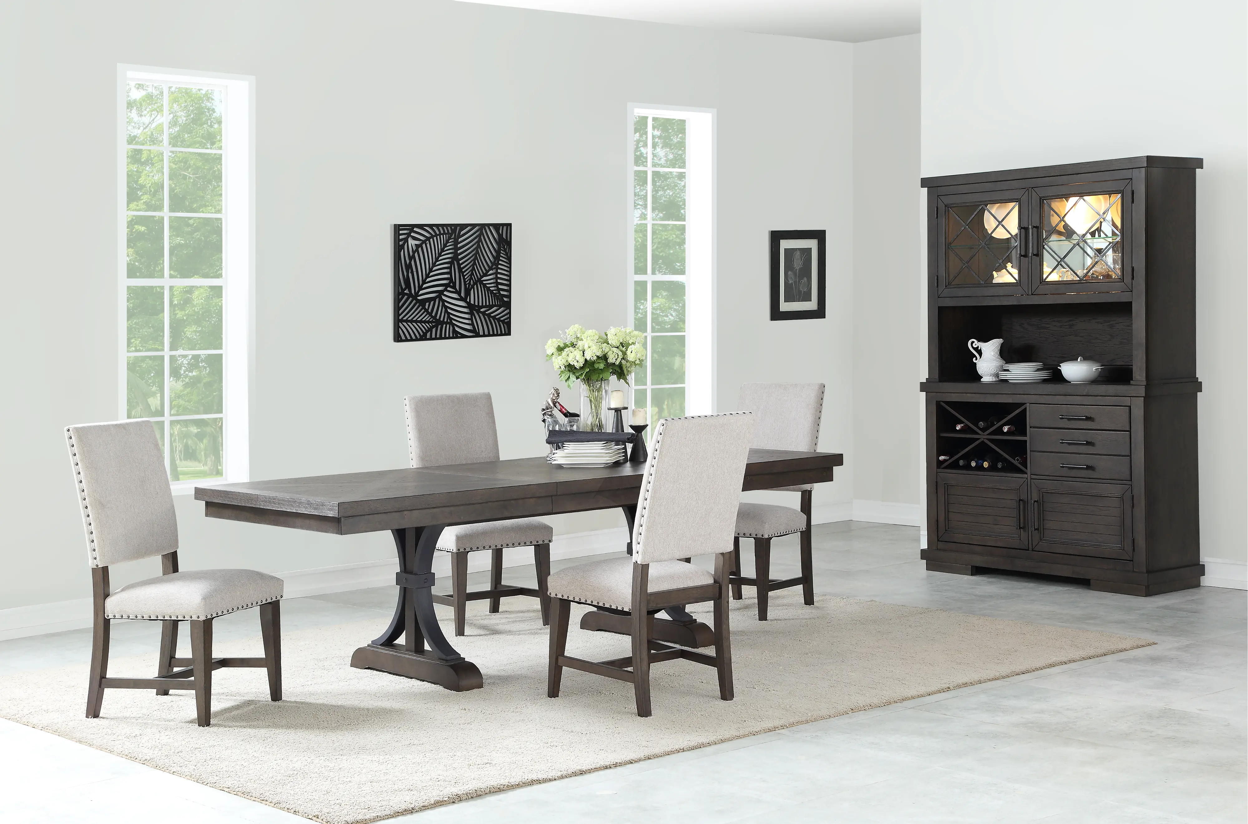 Revolution Gray and Brown 5 Piece Dining Set-1