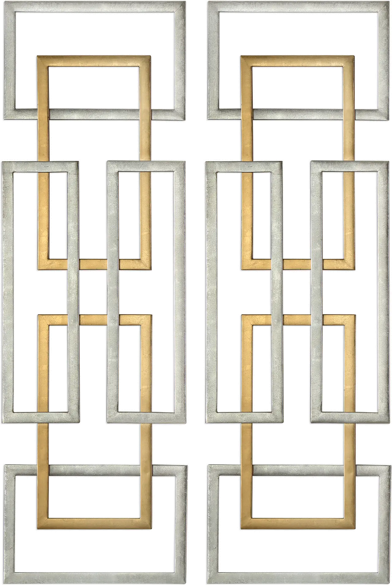Assorted Antique Gold and Silver Leaf Metal Wall Panel-1