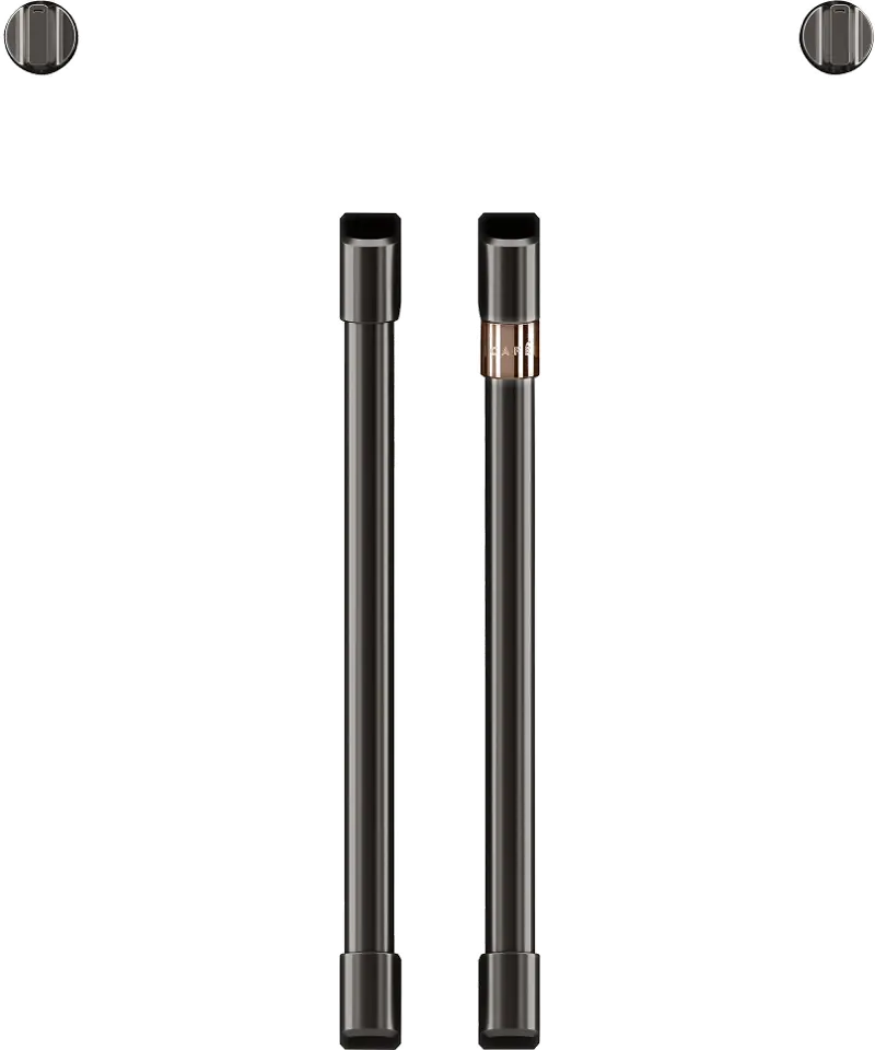 Cafe Brushed Black Bar Handle and Knob Kit for French Door Single Wall Oven