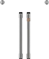 CXWSFHKPMSS Cafe Brushed Stainless Steel Bar Handle and Knob Kit for French Door Single Wall Oven