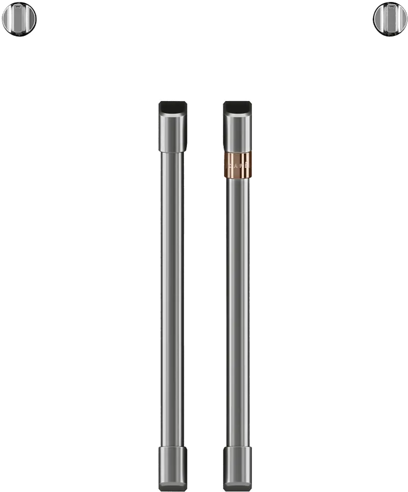 Cafe Brushed Stainless Steel Bar Handle and Knob Kit for French Door Single Wall Oven