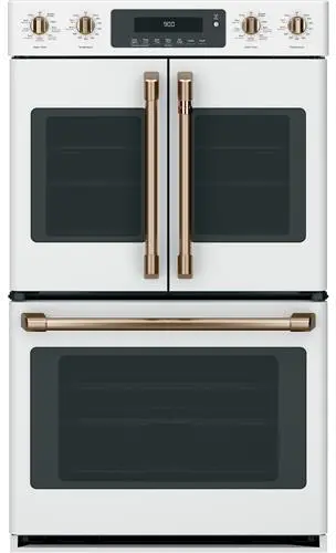 CXWDFHKPMBZ Cafe Brushed Bronze Bar Handle and Knob Kit for French Door Double Wall Oven-2