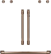 CXWDFHKPMCU Cafe Brushed Copper Bar Handle and Knob Kit for French Door Double Wall Oven