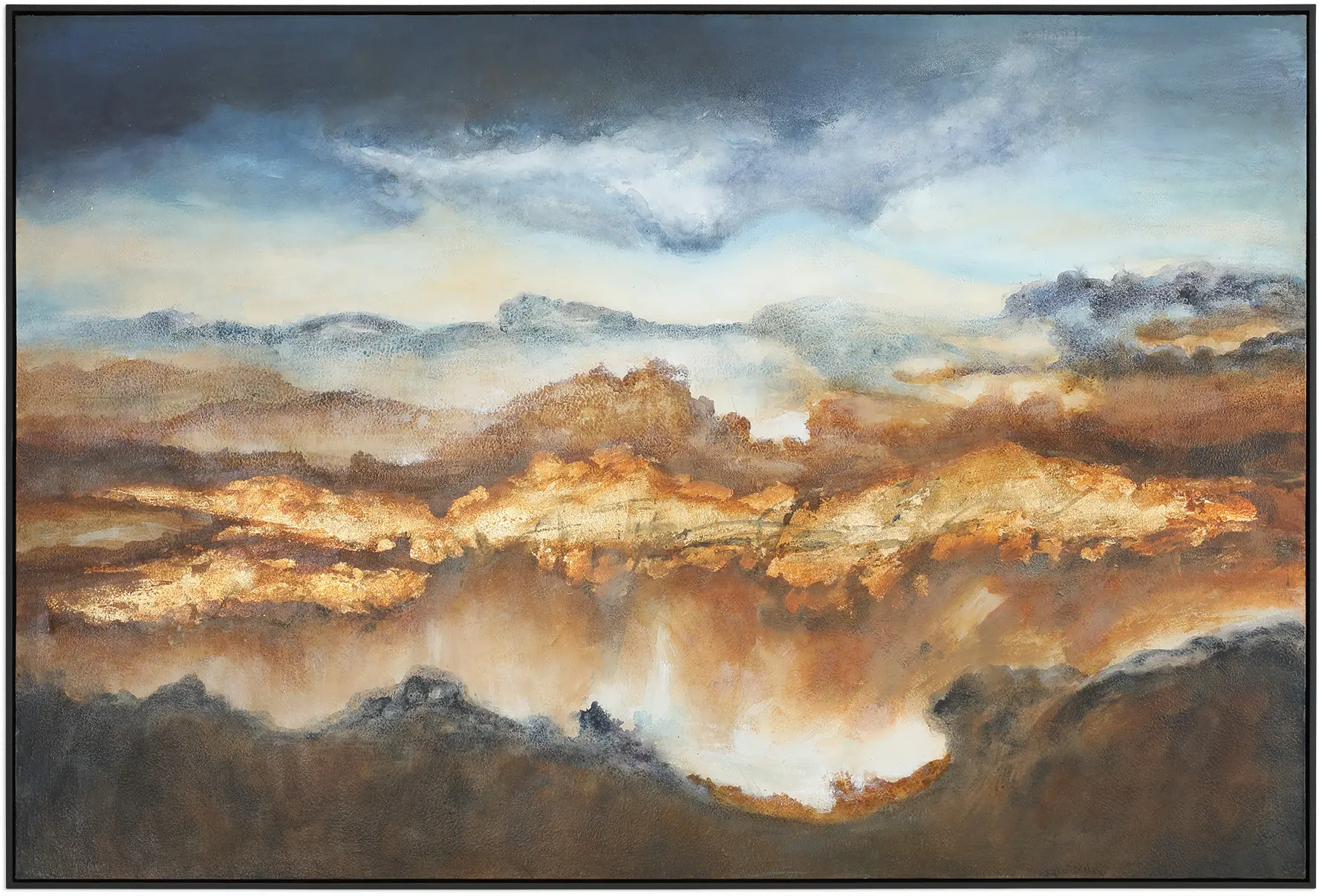 Earth Tone and Blue Valley Of Light Hand Painted Canvas-1