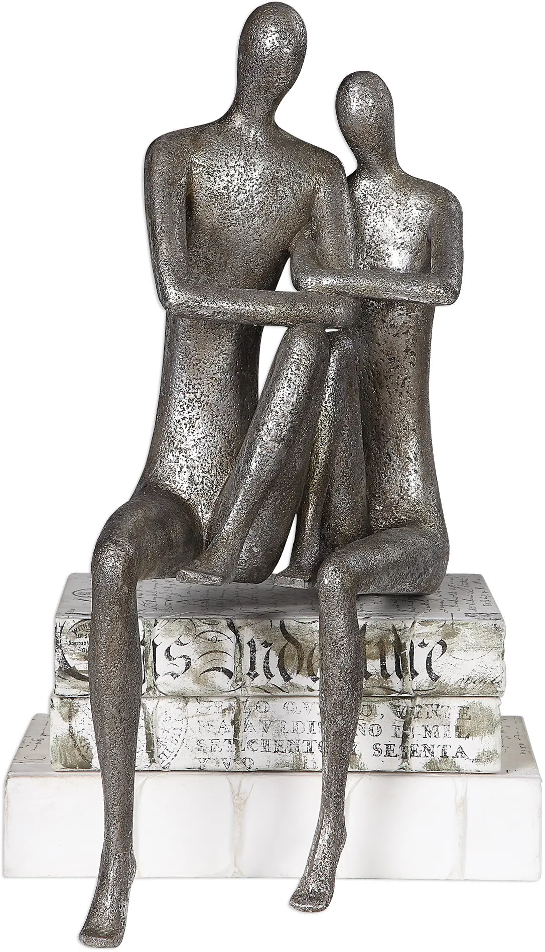 Antique Nickel Courtship Two Figurine Sculpture-1