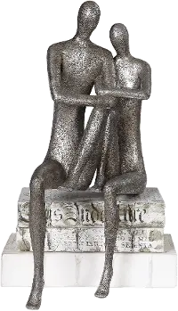 Antique Nickel Courtship Two Figurine Sculpture