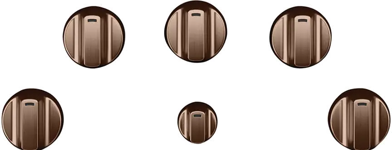 Café 5 Electric Cooktop Knobs in Brushed Copper