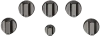 CXCG1K0PMBT Café 5 Gas Cooktop Knobs in Brushed Black