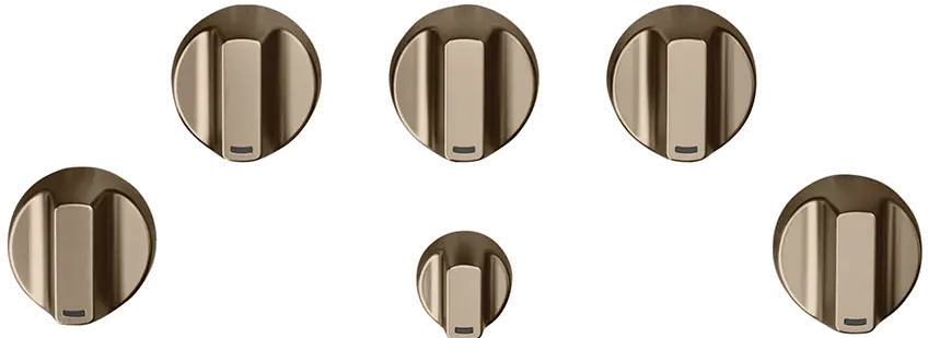 CXCG1K0PMBZ Café 5 Gas Cooktop Knobs in Brushed Bronze-4