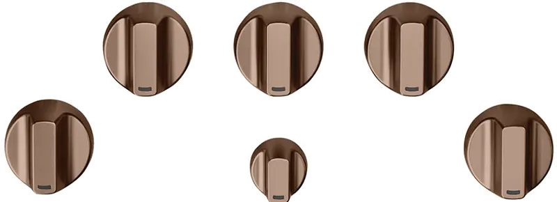 Café 5 Gas Cooktop Knobs in Brushed Copper