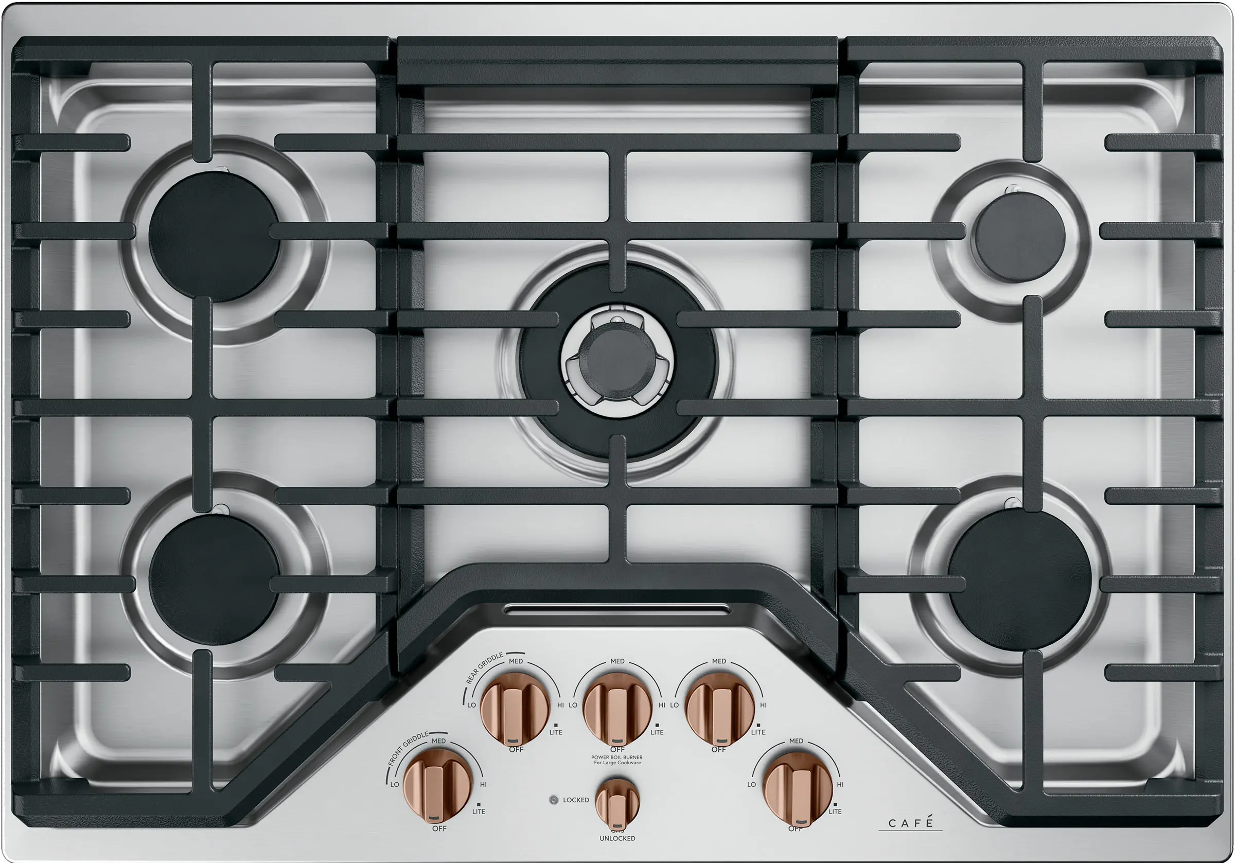 CXCG1K0PMCU Café 5 Gas Cooktop Knobs in Brushed Copper-2