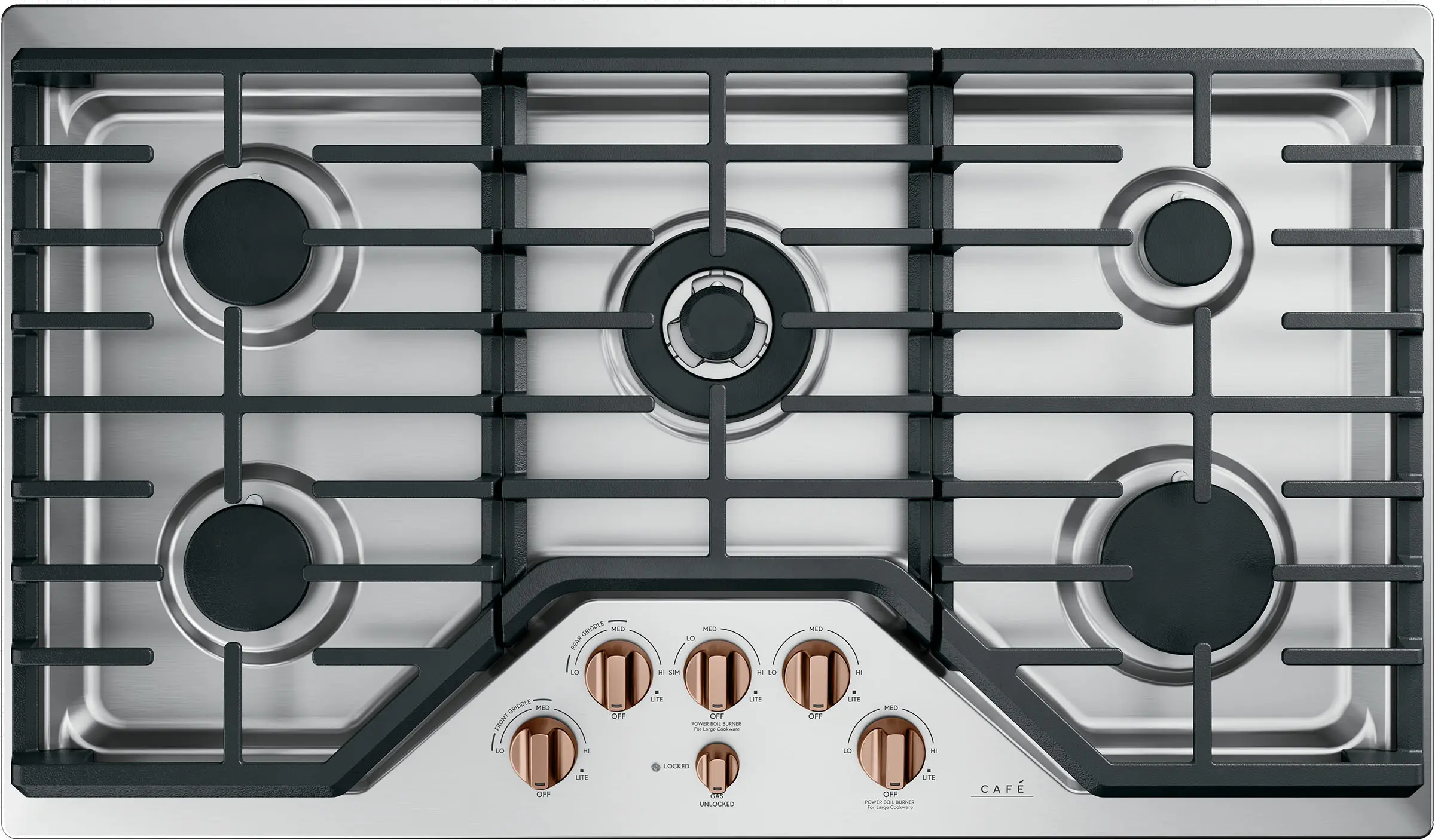 CXCG1K0PMCU Café 5 Gas Cooktop Knobs in Brushed Copper-3