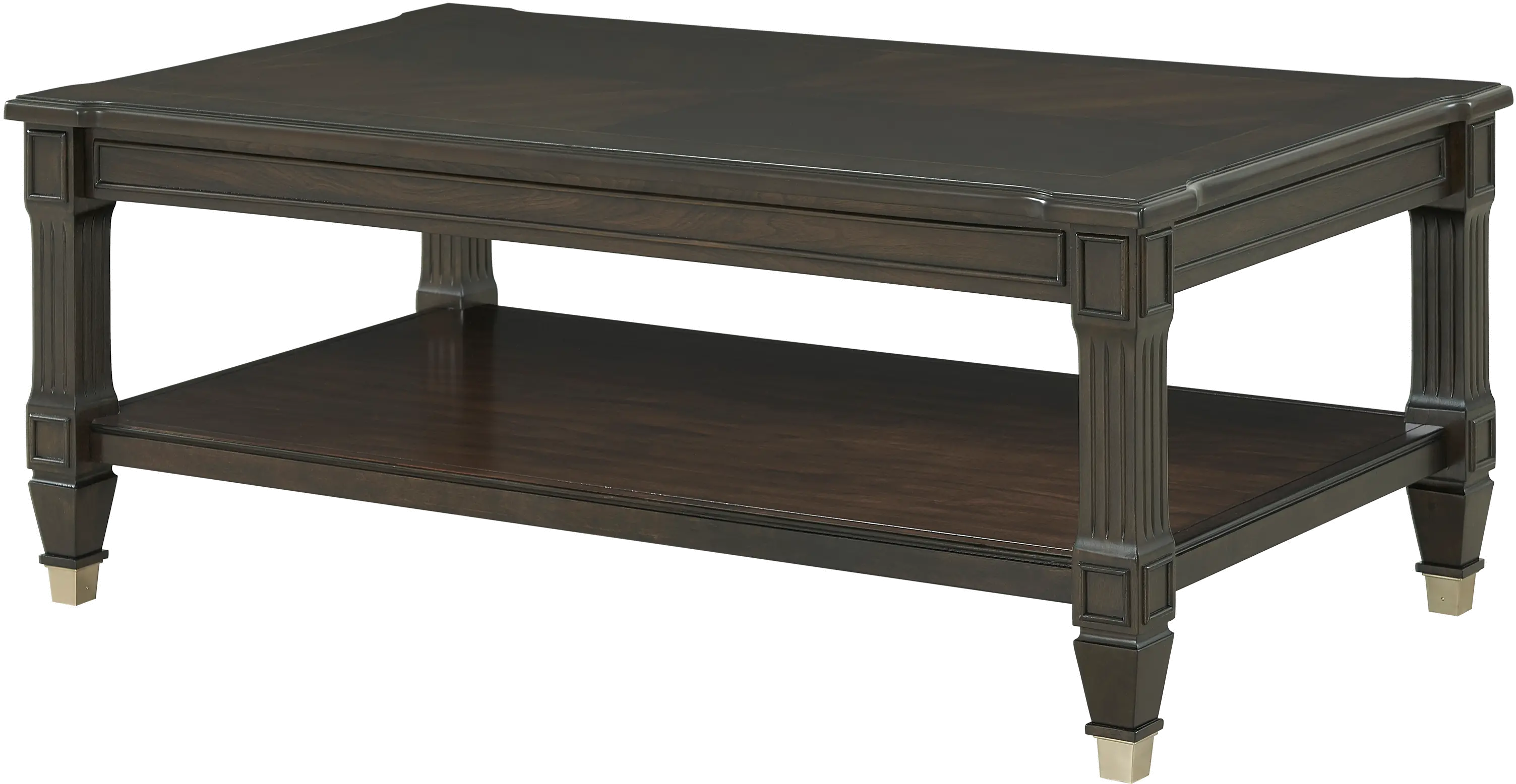 Transitional Walnut Coffee Table - Valley View-1
