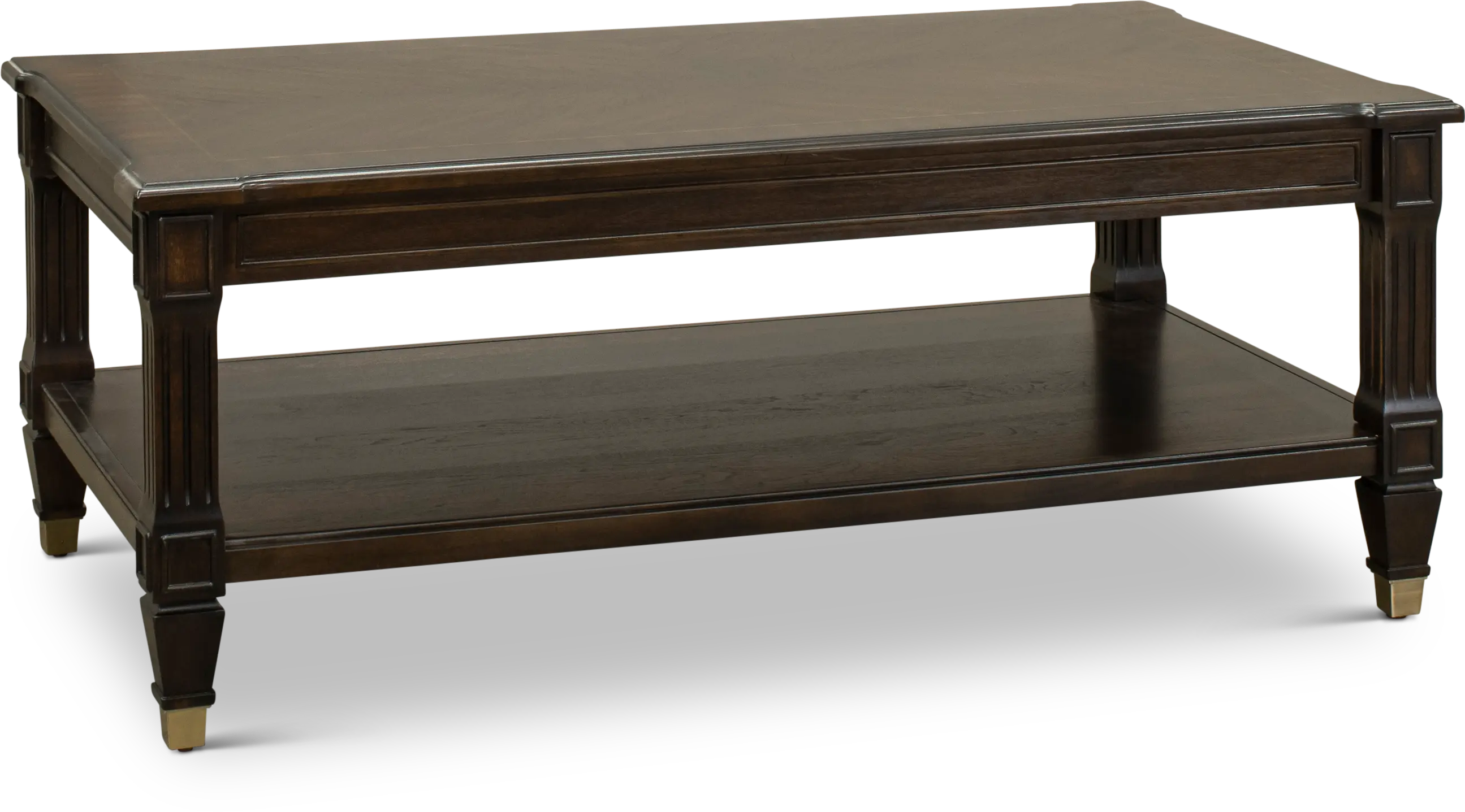 Transitional Walnut Coffee Table - Valley View-2