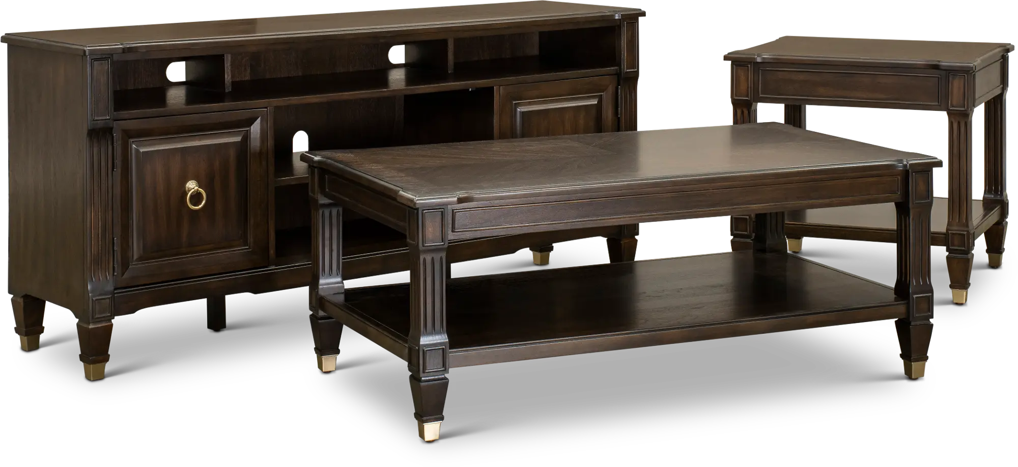 Transitional Walnut Coffee Table - Valley View-3