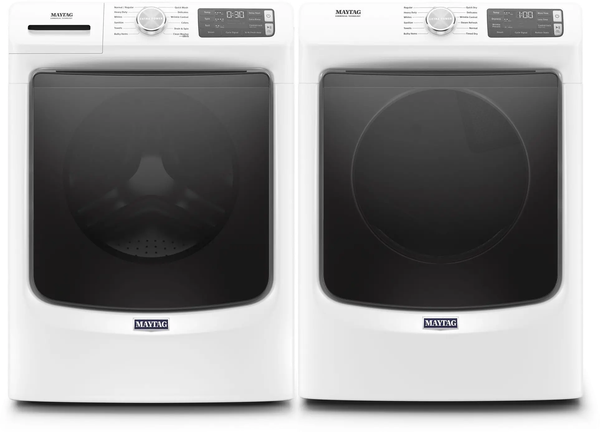 .MAT-6630-W/W-ELE-PR Maytag Laundry Pair with Front Load Washer and Electric Dryer - White-1