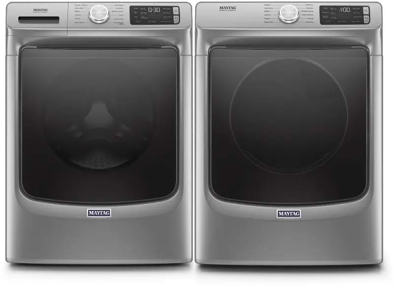 Maytag Laundry Pair with Front Load Washing Machine and Gas Dryer - Metallic Slate