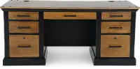 Toulouse Brown and Black Double Pedestal Desk