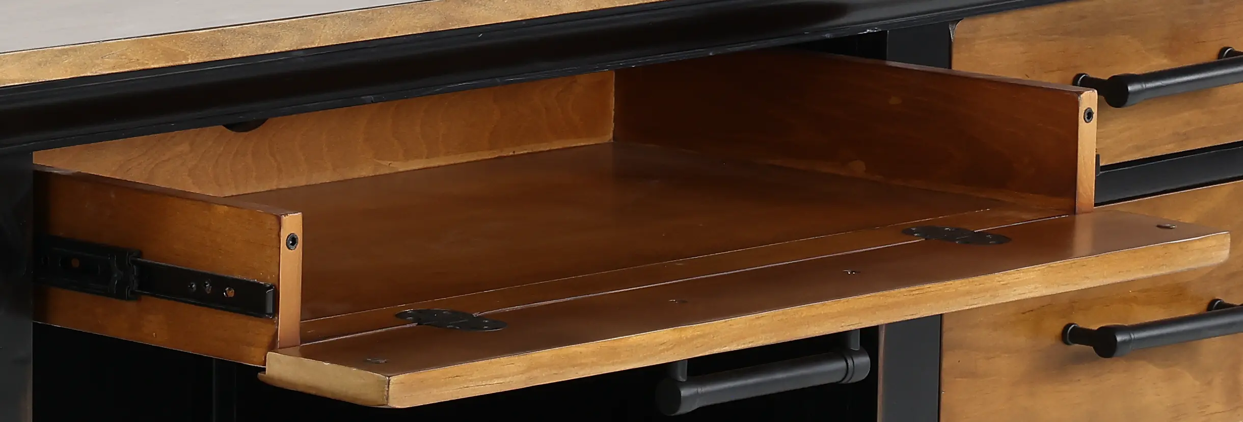 Toulouse Brown and Black Double Pedestal Desk-7
