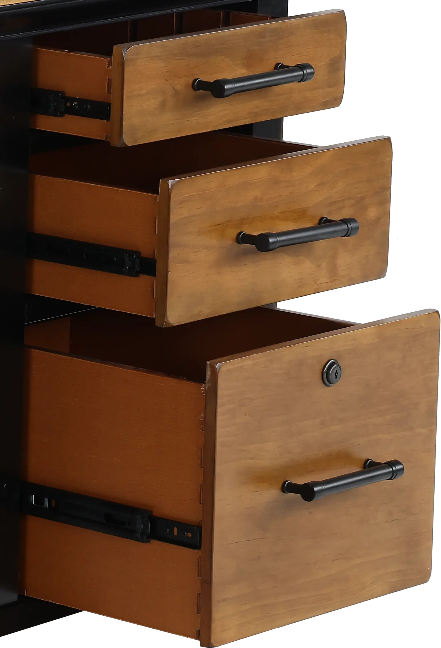 Toulouse Brown and Black Double Pedestal Desk-8