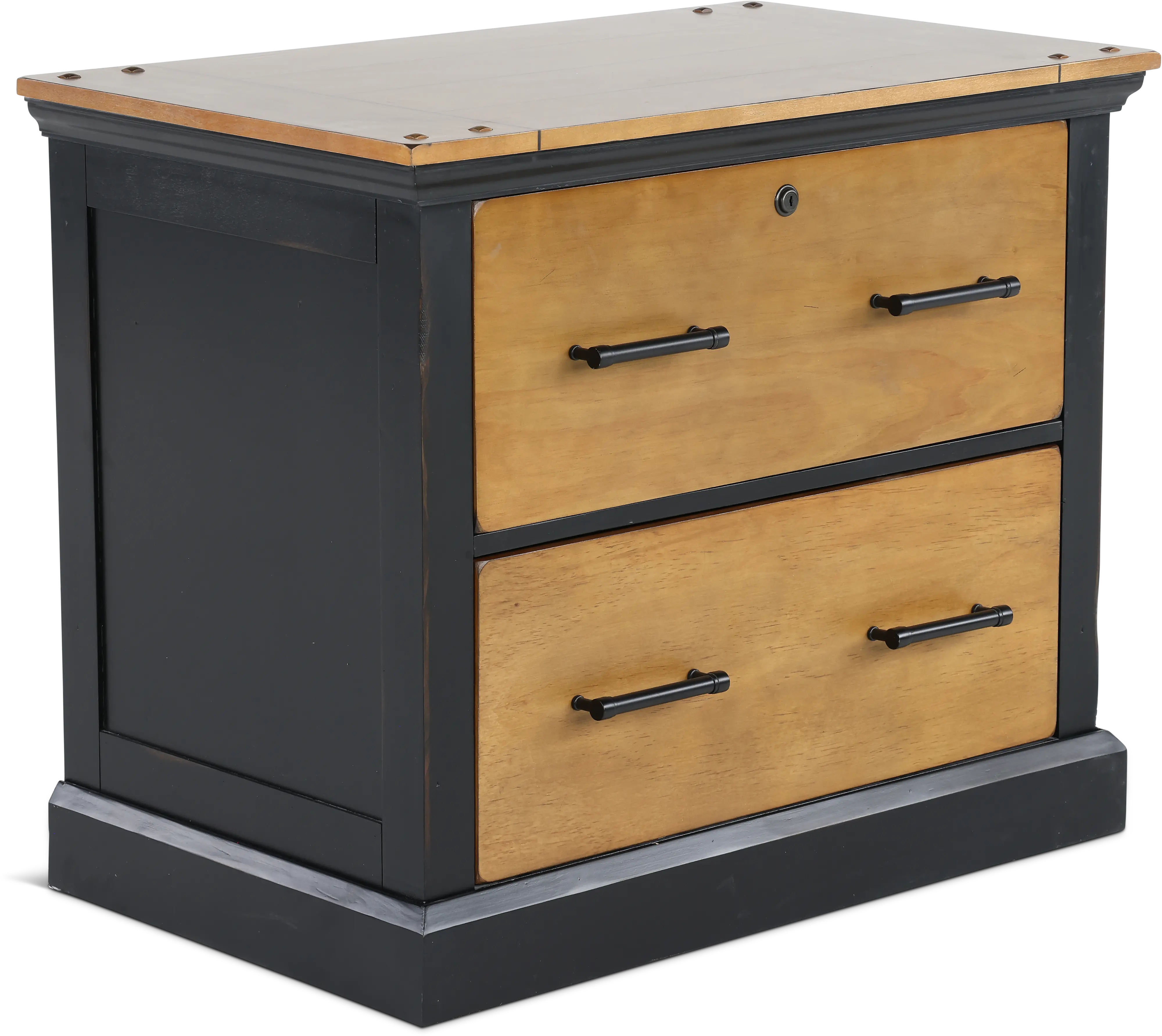 Toulouse Natural Brown and Black Lateral File Cabinet-4