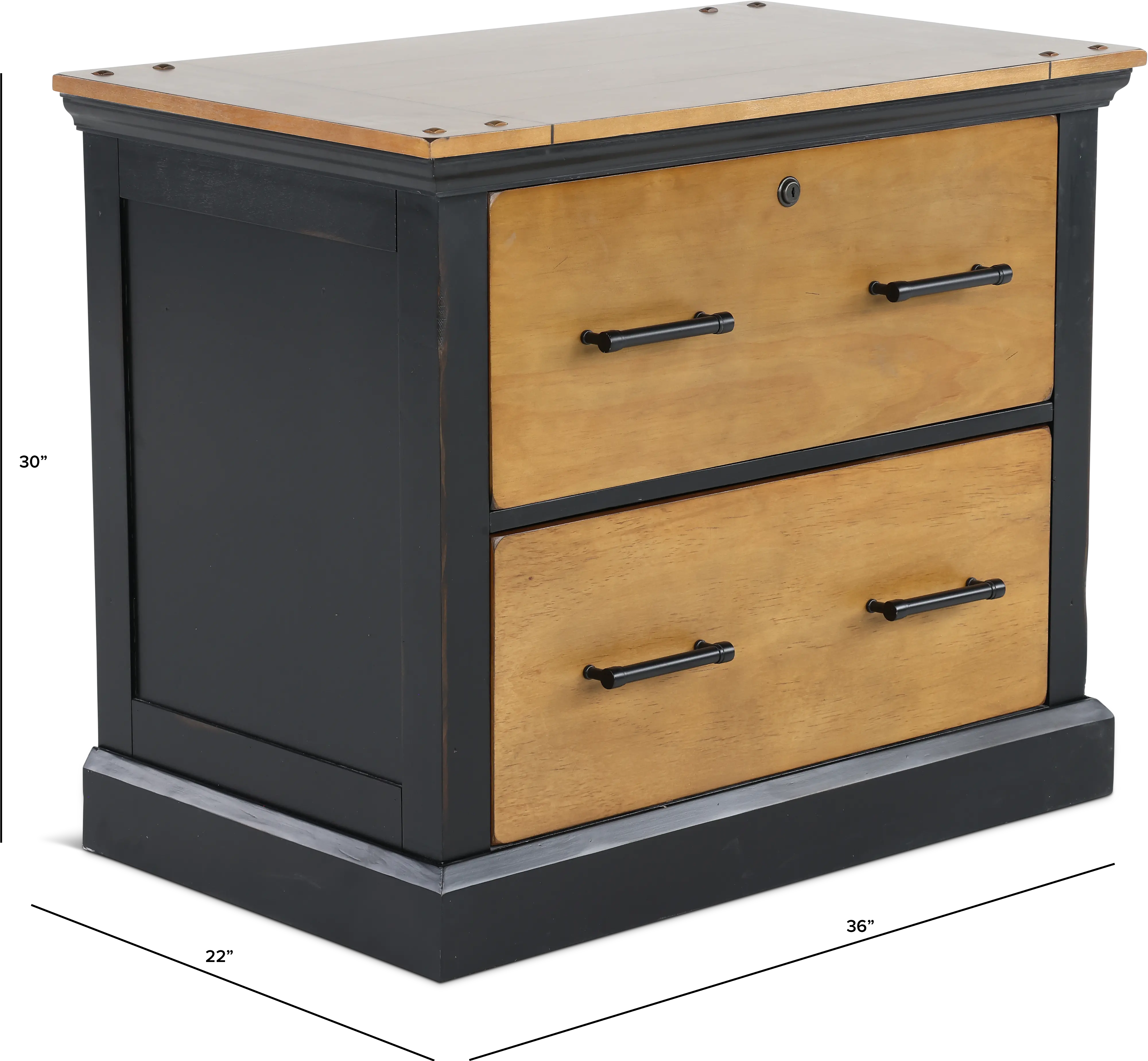 Toulouse Natural Brown and Black Lateral File Cabinet-3