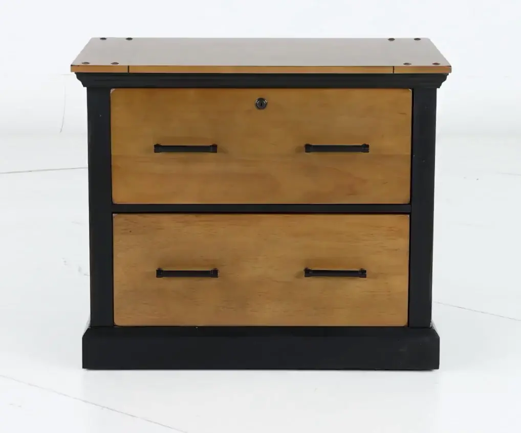 Toulouse Natural Brown and Black Lateral File Cabinet-5