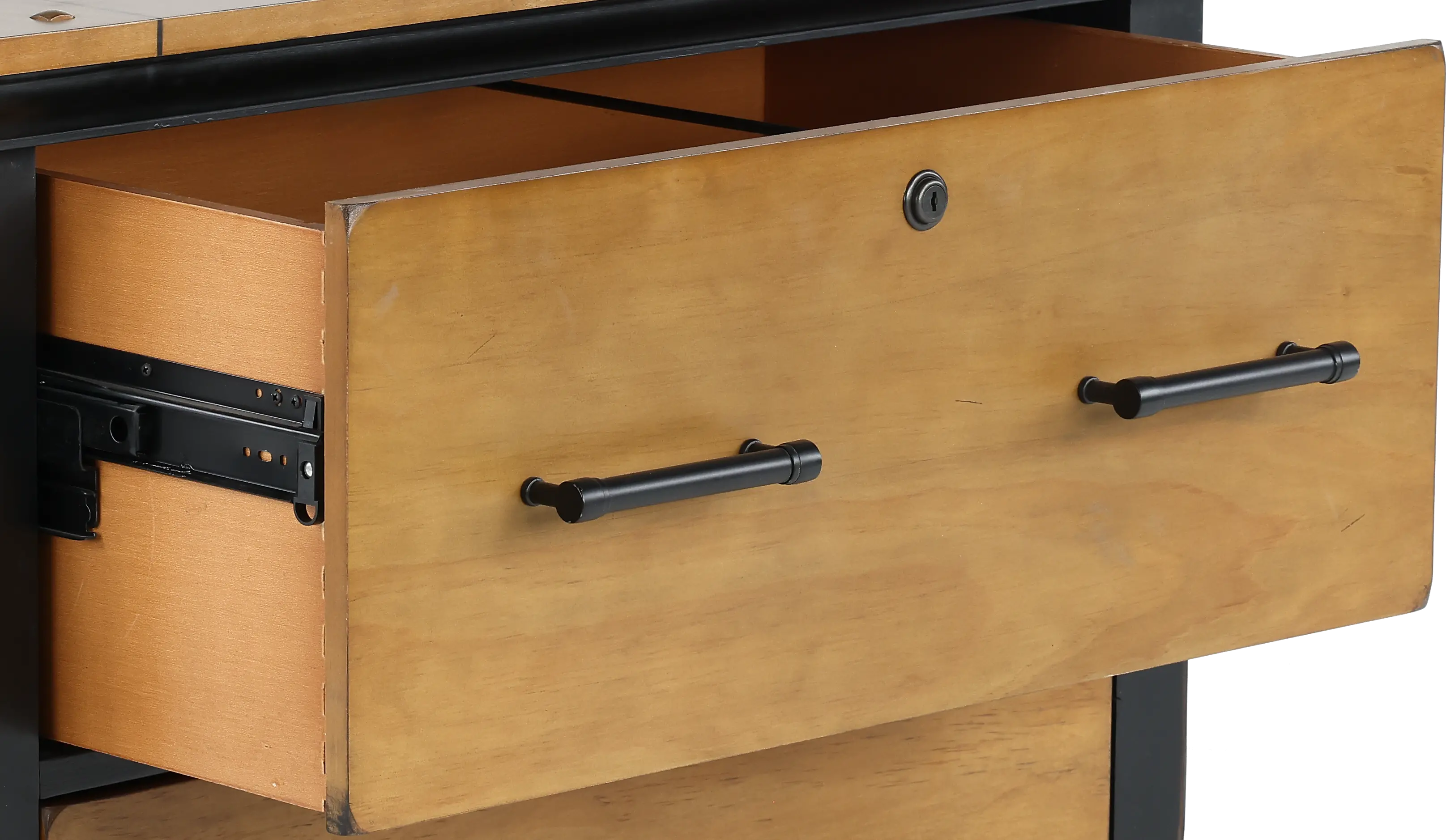 Toulouse Natural Brown and Black Lateral File Cabinet-7