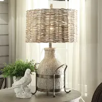 31 Inch Dairy Farm Table Lamp with Iron Accent