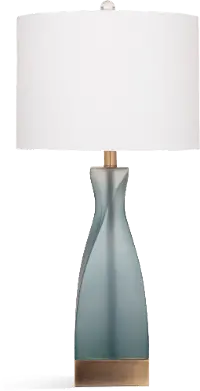 29 Inch Frosted Blue Glass Table Lamp