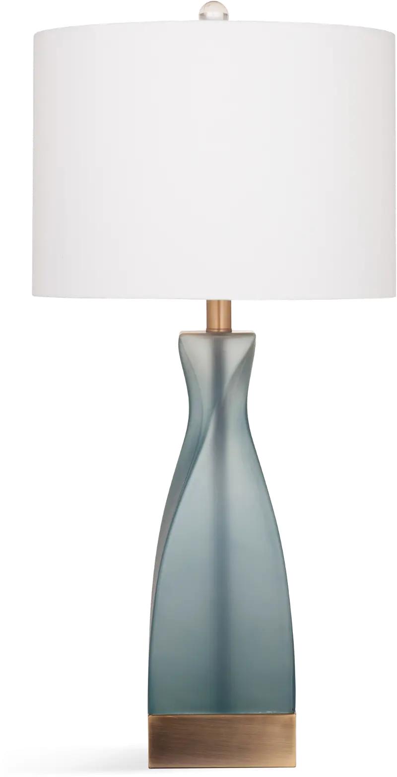 29 Inch Frosted Blue Glass Table Lamp